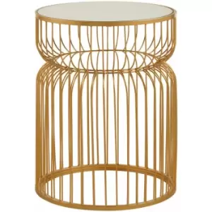 Image of Avantis Gold Metal Wireframe Round Side Table - Premier Housewares
