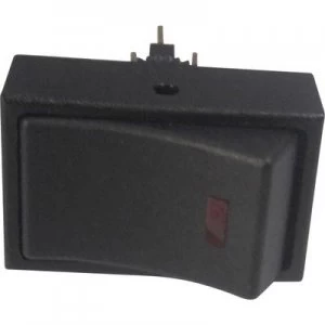 Image of SCI Car toggle switch R13 207L SQ RED 12VDC 12 Vdc 20 A 1 x OffOn latch