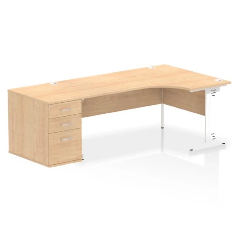 Image of Dynamic Office Solutions Impulse 1800mm Cable Managed Right Crescent Desk Workstation I004141