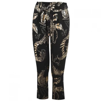 Image of Biba Gold Floral Trousers - Black