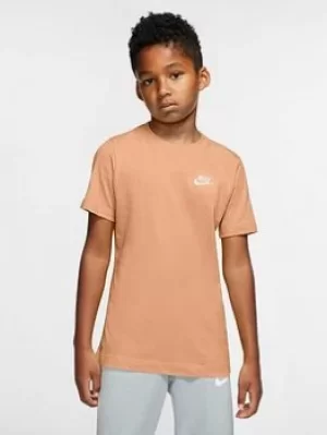 Image of Nike Boys Nsw Tee Embroidered Futura Classic Tee, Orange, Size S=8-10 Years