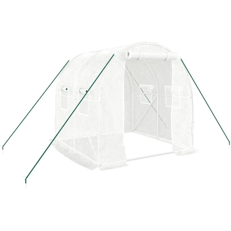Image of vidaXL Greenhouse with Steel Frame White 4m 2x2x2 m, White 364075