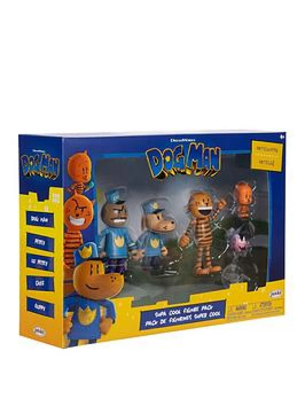 Image of Dog Man Movie Action Figures Multipack Set by Jakks Pacific Includes 6.3cm Articulated Scale Figures - Inspired by the Movie Toys Lil Petey Petey