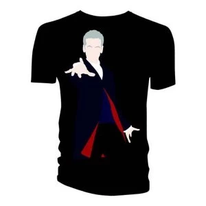 Image of Doctor Who - 12th Doctor Galaxy Coat Lining Womens X-Large T-Shirt - Black