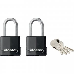 Image of Masterlock Excell Weather Tough Padlock Pack of 2 Keyed Alike 48mm Standard