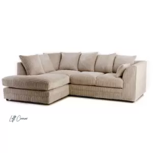 Image of Canolo Luxury LHF Corner Chaise Jumbo Cord Sofa Coffee