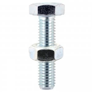 Image of Hexagon Set Screws and Nuts Zinc Plated M10 100mm Pack of 2