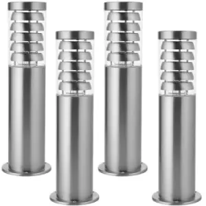 Image of 4 PACK Outdoor Garden Bollard Light Stainless Steel Outside Path LED Lamp Post