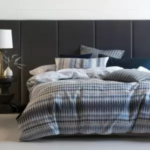 Image of Linen House Northbrook Duvet Cover Set (Double) (Indigo) - Indigo