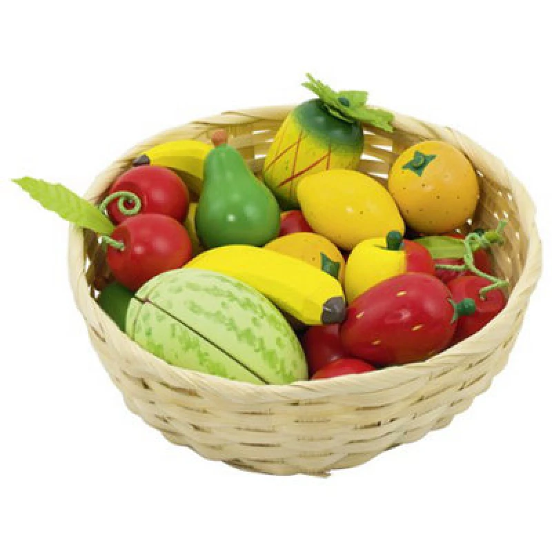 Image of Goki Wooden Fruit Set In Basket
