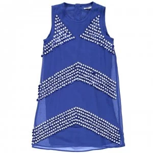 Image of French Connection Stripe Sequin Dress - Empire Blue