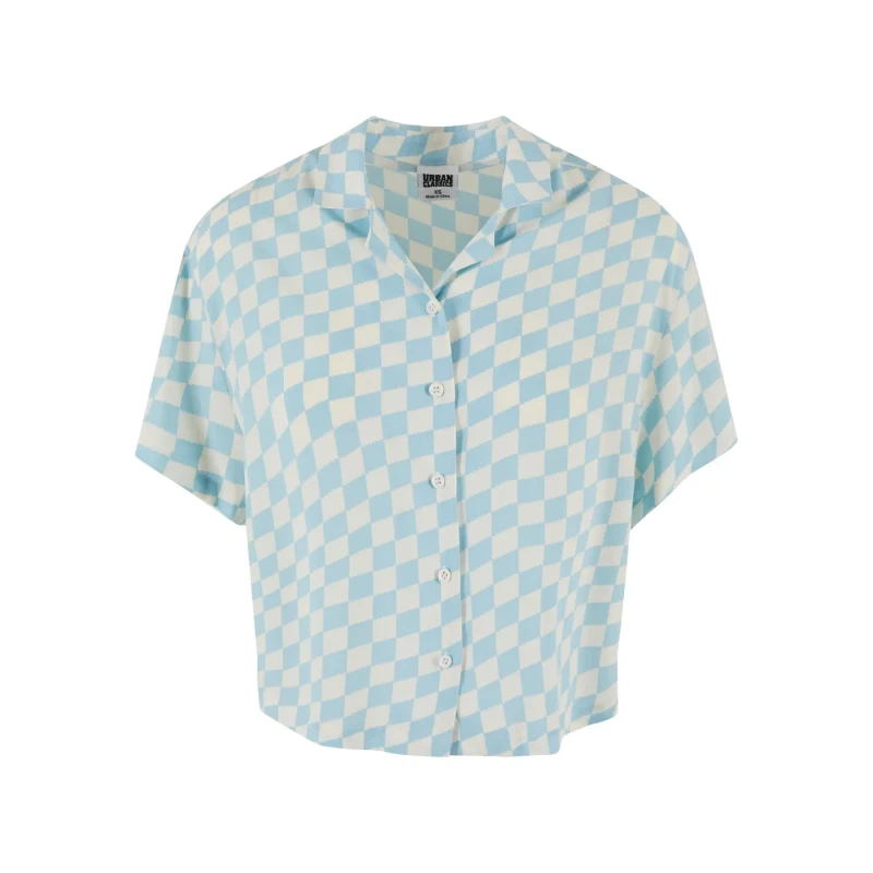 Image of Urban Classics Womens viscose resort shirt Urban Classics Bleu Female 2XL