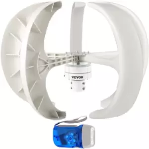 Image of VEVOR Wind Turbine 600W 12V Wind Turbine Generator White Lantern Vertical Wind Generator 5 Leaves Wind Turbine Kit with Controller No Pole