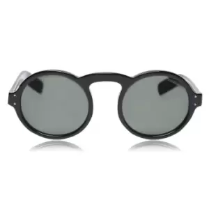 Image of Armani Black 0AR 803M Oval Sunglasses - MATTE GUNMETAL
