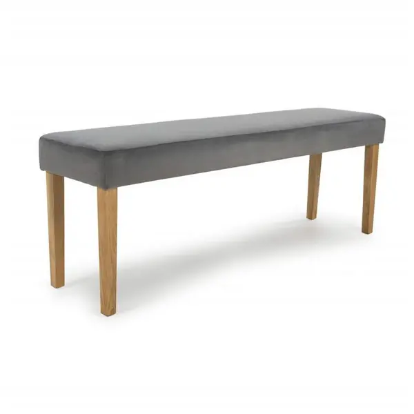 Image of Shankar Durham Large Backless Brushed Velvet Grey Bench - Grey 3513448