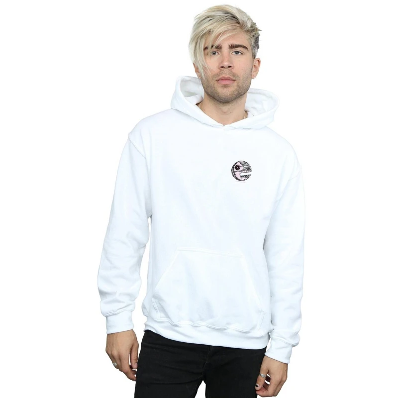 Image of Star Wars Star Wars Men Death Star Chest Print Hoodie in White Size: Small White S Male 5057864331868