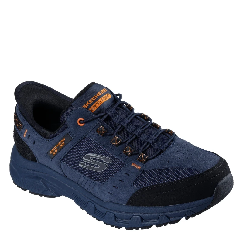 Image of Skechers Oak Canyon Slip On Runners Mens Navy/Orange male 7 (41)