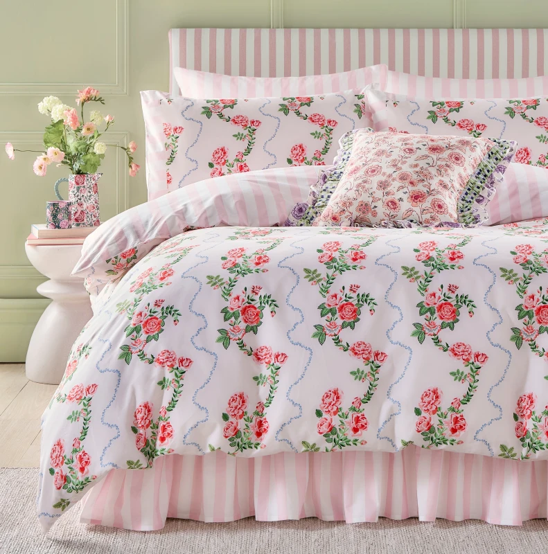 Image of Cath Kidston Rose Flutter Duvet Cover Bedding Set Pink