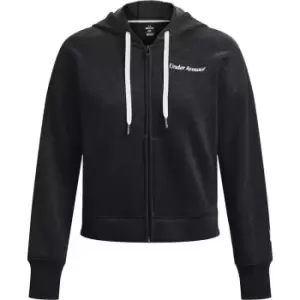 Image of Under Armour Armour Essential Script Full Zip Hoodie Womens - Black