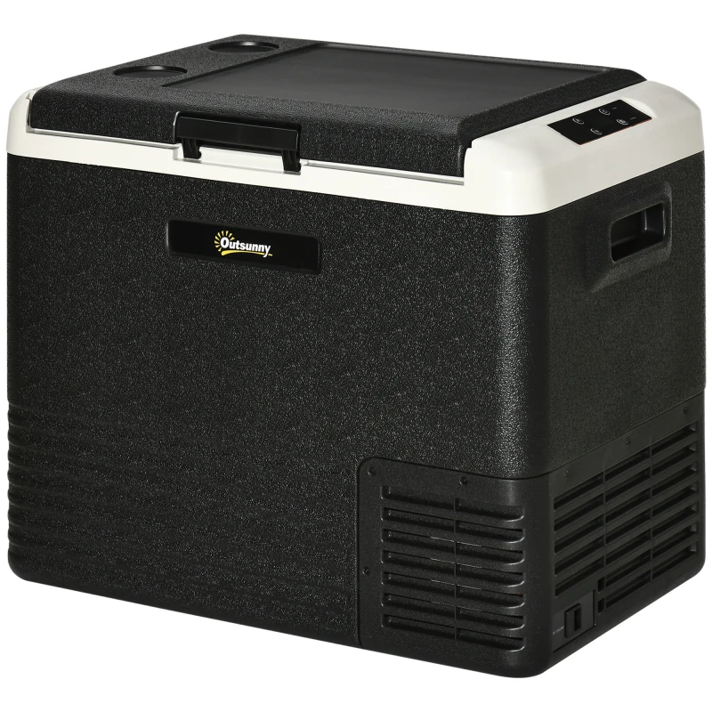Image of Outsunny 50L Car Refrigerator, Portable Compressor Car Fridge Freezer, Electric Cooler Box w/ 12/24V DC & 110-240V AC down to -20°C Aosom UK