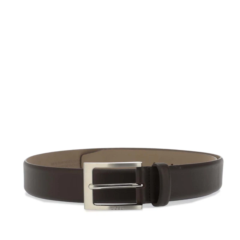 Image of Boss Mens Barnabie Leather Belt Dark Brown male 30R (80cm)