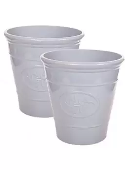 Image of Yougarden Grey Plastic Planter 30cm 2 Pack