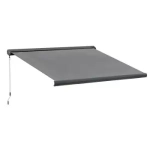 Image of Outsunny 3.5x3M Electric Motorised Awning Door Window Shade W/ Cassette Grey