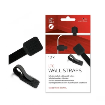 Image of LTC Wall Cable Management Clips Self-Adhesive (Black)