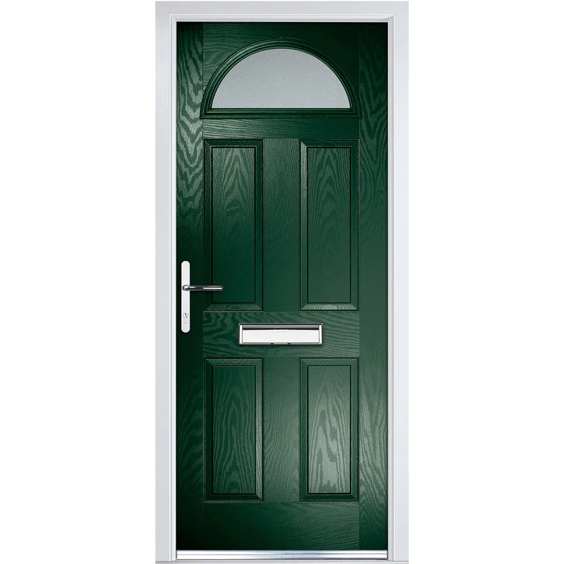 Image of Crystal Grp Door Four Square Sunburst Green Rh 920 X 2055Mm Obs, Green 41GRRHOB