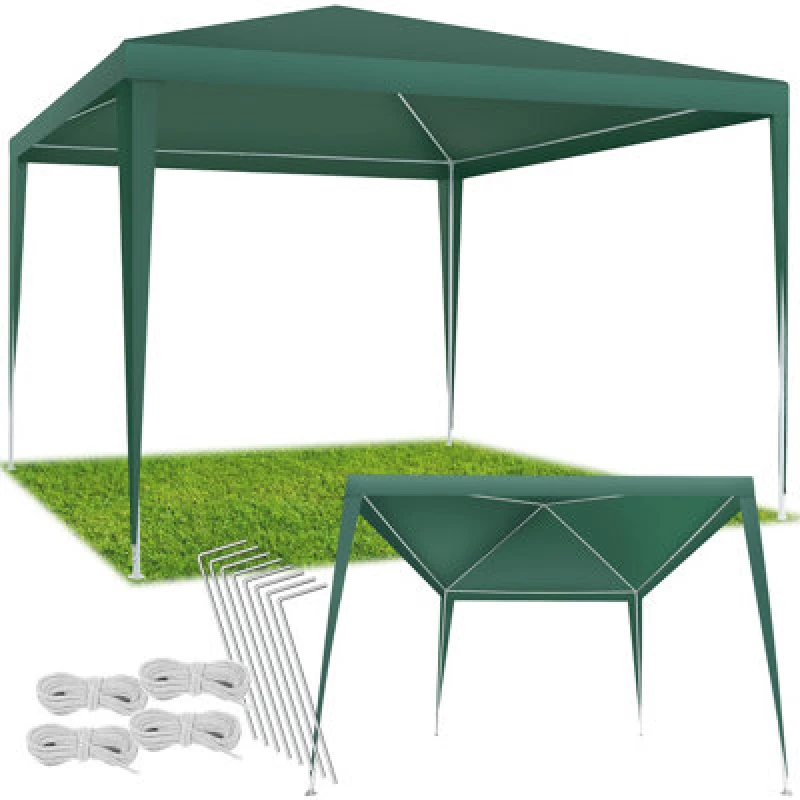 Image of Tectake Gazebo Farah- Water Resistant, Plug-In System, 3X3M 300 X 300 X 250 Cm - Green