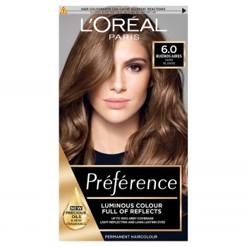Image of LOreal Paris Preference Infinia Hair Dye (Various Shades) - 6.0 Buenos Aires Dark Blonde