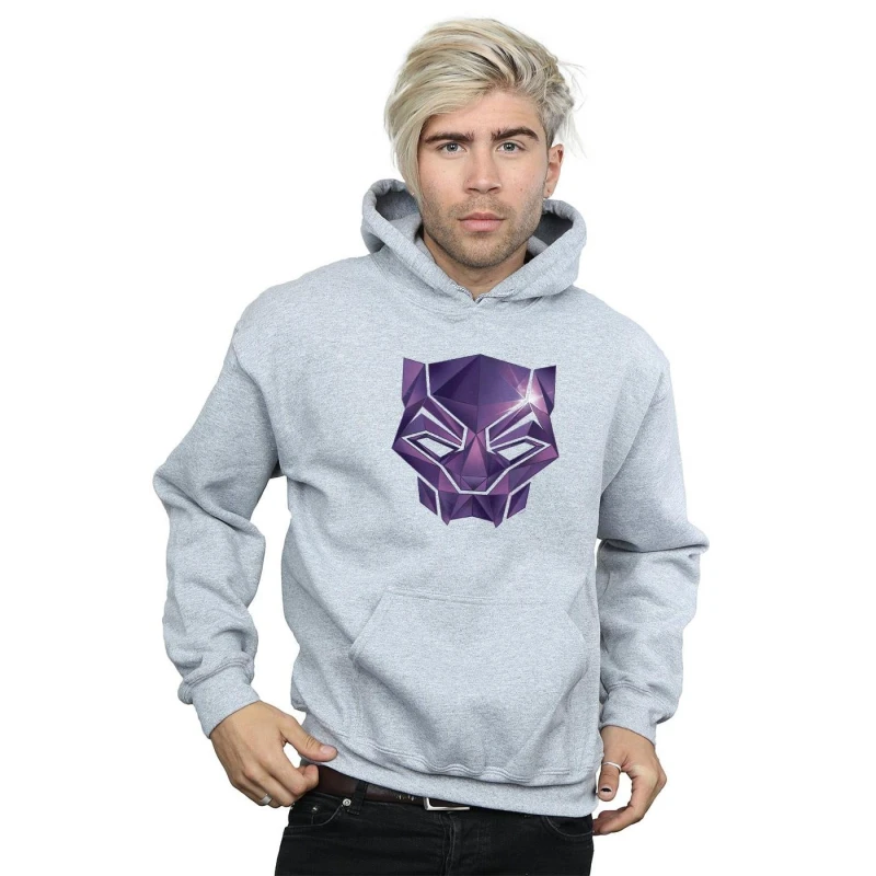 Image of Marvel Marvel Men Avengers Infinity War Black Panther Geometric Hoodie in Grey Size: Small Grey S Male 5057981644551