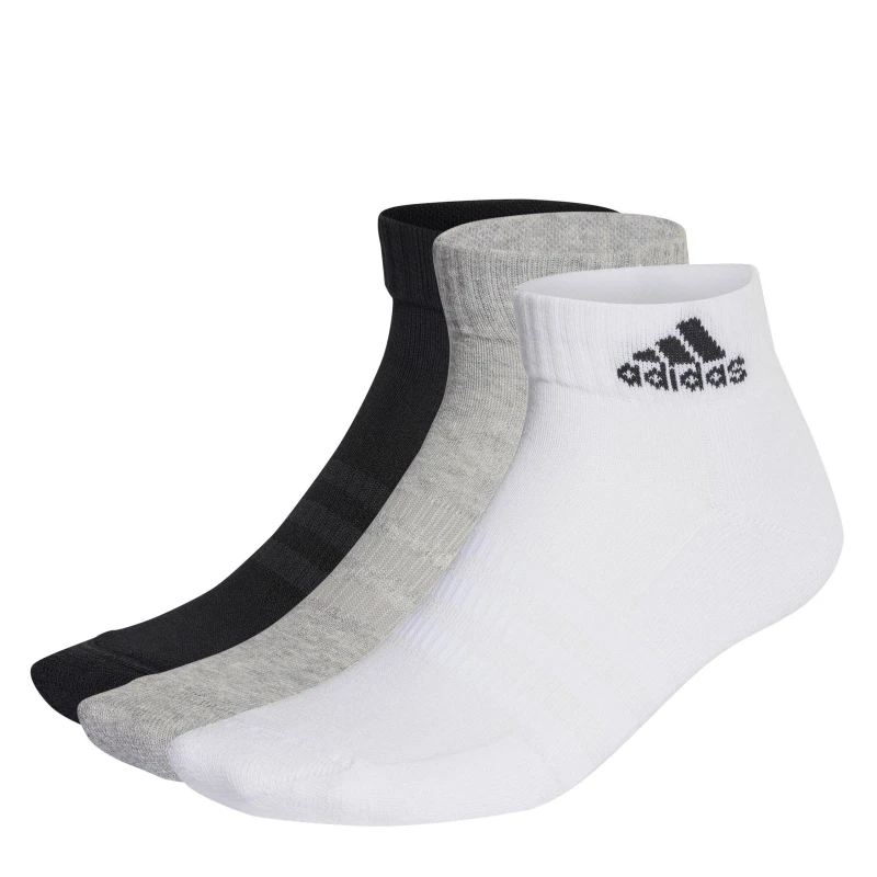 Image of adidas Cushioned Sportswear Ankle Socks 3 Pairs MegGreyHtr female 6.5 - 8