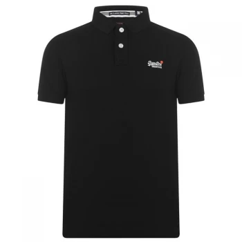Image of Superdry Mens Classic Pique Polo Shirt - Black - S