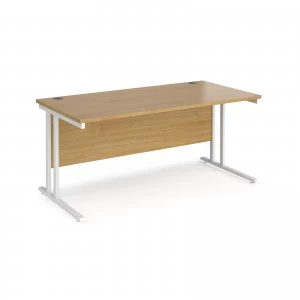 Image of Maestro 25 WL Straight Desk 1600mm x 800mm - White Cantilever Frame o