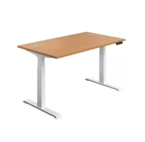Image of First Sit/Stand Desk 1200x800x630-1290mm Nova Oak/White KF820697