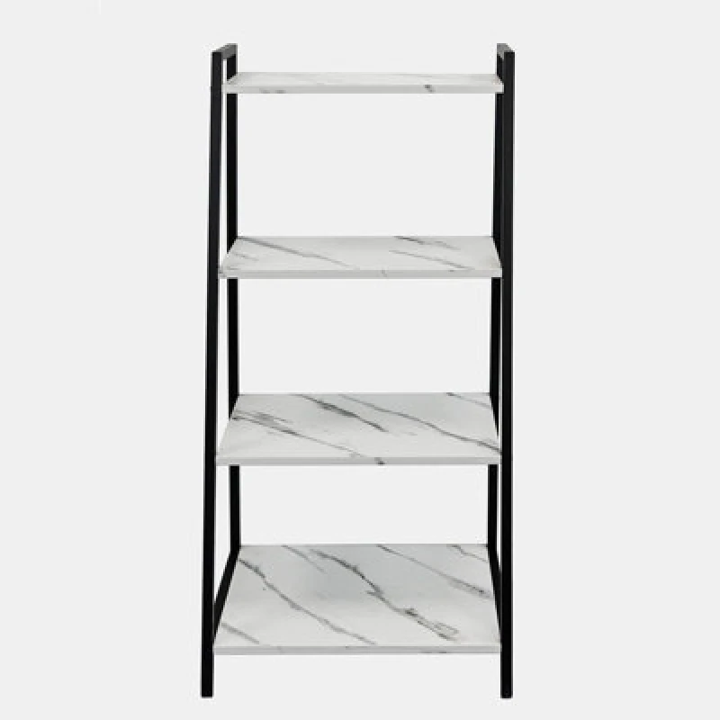 Image of OHS OHS Shelving Unit 4 Tier Living Room Storage Organiser Modern Wire Home Decor Office in White White One Size Unisex 5027434215270