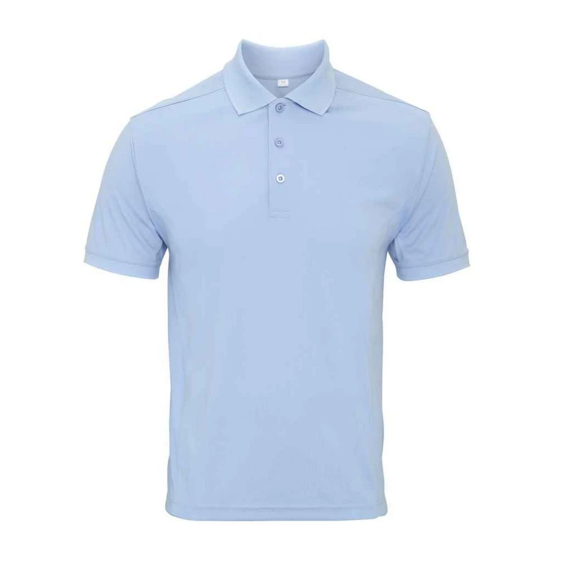 Image of Premier Premier Men Coolchecker Pique Polo Shirt in Light Blue Size: Small Light Blue S Male 5063527055897