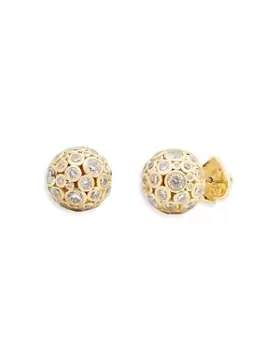 Image of kate spade new york On The Dot Pave Sphere Stud Earrings in Gold Tone