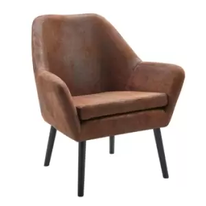 Image of Teamson Home Accent Arm Chair Midcentury Design Divano Brown