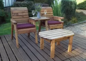 Image of Hand Made Rustic Wooden Garden Furniture Twin Companion Set & Coffee Table