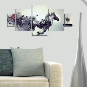 Image of K17 Multicolor Decorative MDF Painting (5 Pieces)