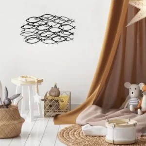 Image of School Of Fish Black Decorative Metal Wall Accessory