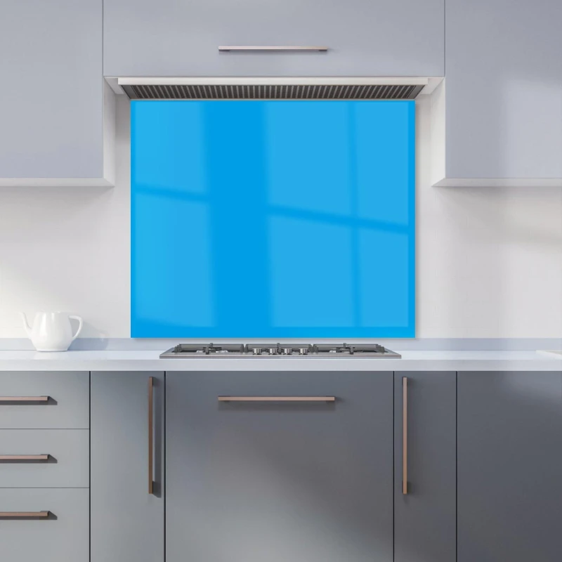 Image of Warren Reed - Designer Electric Blue Kitchen Splashback Size: 700mm x 750mm Blue Unisex 700mm x 750mm