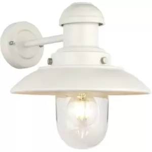 Image of Non Automatic Outdoor Wall Light - Gloss Stone & Glass Shade - IP44 Rated