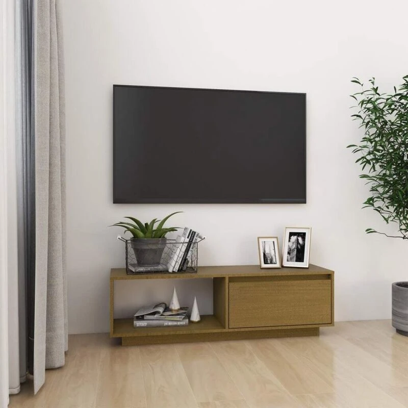 Image of VIDAXL TV Cabinet Honey Brown 110x30x33.5cm Solid Pinewood Vidaxl 8720286761779