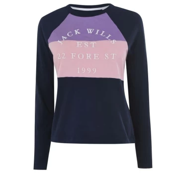 Image of Jack Wills Hatley Colour Block T-Shirt - Navy