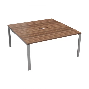 Image of CB 2 Person Bench 1600 x 800 - Dark Walnut Top and Silver Legs