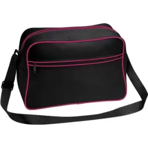 Image of Retro Adjustable Shoulder Bag (18 Litres) (Pack of 2) (One Size) (Black/Fuchsia) - Bagbase