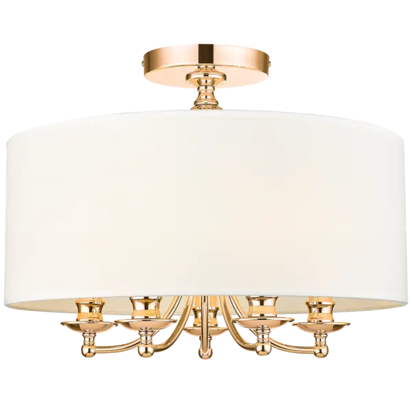 Image of Abu Dhabi 5 Light Cylindrical Ceiling Light Gold, E14